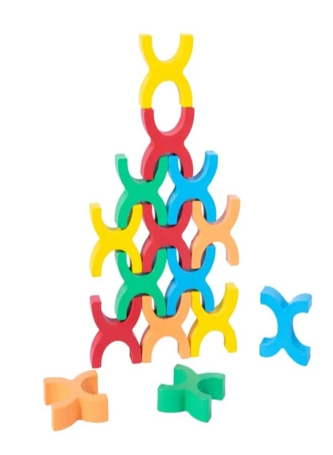 ShinyCharm Wooden Balancing Stacking Toy for Kids | Educational Toys for 3 Year Old & Above | Kids Playing Items Indoor | Creative Play & Motor Skills Development - for Kids - Image 1